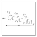 Office Jansan | Alba PMV3 45 lb Capacity 3-Peg Wooden Coat Hook Wall Rack - Brown/Silver image number 2