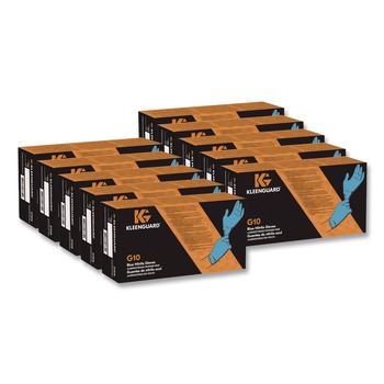 KleenGuard 417-57373 9.5 in. Long 6 mil Thick Powder-Free G10 Nitrile Gloves - Large Blue (10-Boxes/Carton)