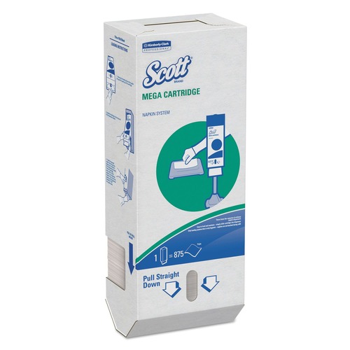 Cleaning & Janitorial Supplies | Scott 98908 Megacartridge 1-Ply Napkins - White (875/Pack, 6 Packs/Carton) image number 0
