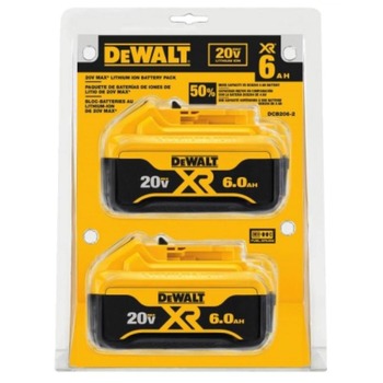 POWER TOOL ACCESSORIES | Dewalt DCB206-2 (2-Pack) 20V MAX XR 6 Ah Lithium-Ion Batteries