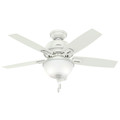 Ceiling Fans | Hunter 52226 44 in. Donegan Fresh White Ceiling Fan with Light image number 7