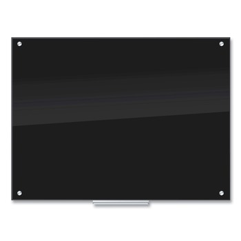 U Brands 47 x 35 Glass Dry Erase Board - Black Surface