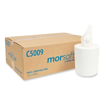 Morcon Paper Morsoft 6.9 in. Diameter 2-Ply Center-Pull Roll Towels - White (6/Carton)