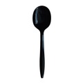 Food Service | Boardwalk BWKSOUPBLPPIW Mediumweight Wrapped Polypropylene Plastic Soup Spoon Cutlery - Black (1000/Carton) image number 0