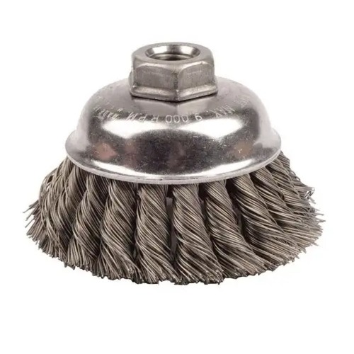 Grinding Wheels | Weiler 12746 Single Row Heavy-Duty .02 Steel 5/8 - 11 UNC Arbor 3-1/2 in. Knot Cup Brush image number 0
