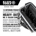 Klein Tools 510216SPBLK 16 in. Deluxe Canvas Tool Bag - Large, Black image number 5