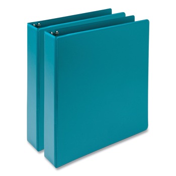 Samsill Earth's Choice Plant-Based 11 in. x 8.5 in. 1.5 in. Capacity 3 Rings Economy Round Ring View Binders - Teal (2/Pack)