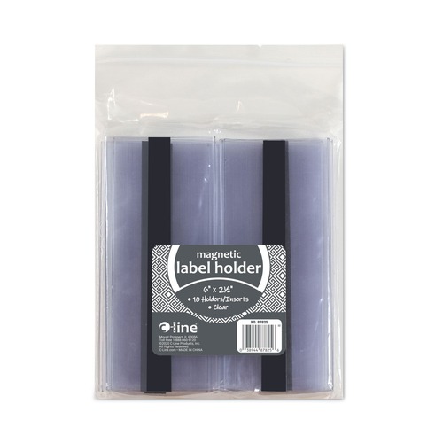 Office Jansan | C-Line 87825 6 in. x 2.5 in. Side Load Magnetic Label Holders - Clear (10/Pack) image number 0
