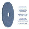 Cleaning & Janitorial Accessories | Boardwalk BWK4013BLU 13 in. Diameter Scrubbing Floor Pads - Blue (5/Carton) image number 5