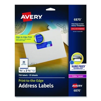 Avery Print-to-the-Edge 3/4 in. x 2-1/4 in. Return Address Labels - White (750/Pack)