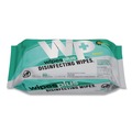 Cleaning & Disinfecting Wipes | Carlisle 37701 WipesPlus 7 in. x 8 in. 1-Ply Disinfecting Surface Wipes - Lemon/White (12/Carton) image number 0