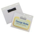 Office Jansan | C-Line 92843 3 in. x 4 in. Self-Laminating Magnetic Style Name Badge Holder Kit - Clear (20/Box) image number 3
