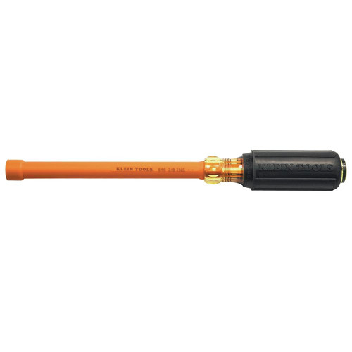 Klein Tools 646-3/8-INS Insulated 3/8 in. Nut Driver with 6 in. Hollow Shaft image number 0