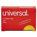 Office Jansan | Universal A7072210A #1 Smooth Paper Clips - Silver (100/Box) image number 1