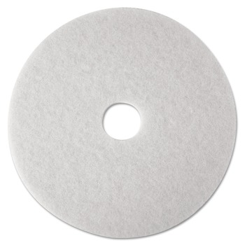 3M 27 in. Diameter Low-Speed Super Polishing Floor Pads 4100 - White (5/Carton)