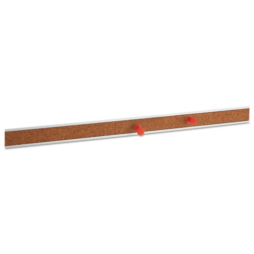 Office Jansan | Universal UNV43424 24 in. x 1 in. Cork Bulletin Bar - Brown Surface, Silver Aluminum Frame image number 0