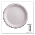 Bowls and Plates | Eco-Products EP-P013NFA Vanguard 9 in. diameter Renewable and Compostable Sugarcane Plates - White (500/Carton) image number 6