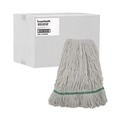 Mops | Boardwalk BWK502WHNB Premium Standard Cotton/Rayon Fiber Mop Head - Medium, White (12/Carton) image number 2