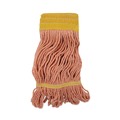 Mops | Boardwalk BWK501OR 5 in. Headband Cotton/Synthetic Fiber Super Loop Wet Mop Head - Small, Orange (12/Carton) image number 0