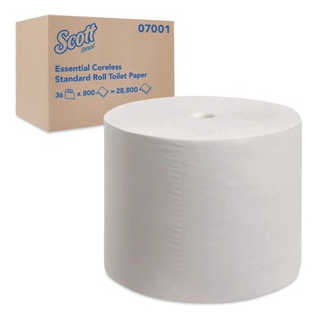 Scott 2-Ply Septic Safe Essential Extra Soft Coreless Standard Roll Bath Tissue - White (36/Carton)