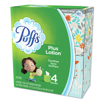 Puffs Plus Lotion 2-Ply Facial Tissue - White (6/Carton)