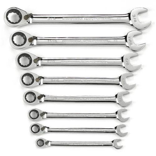Ratcheting Wrenches | GearWrench 9533 8-Piece SAE Reversible Combination Ratcheting Wrench Set image number 0