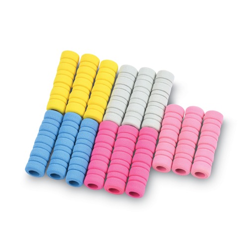 Pens | Tatco 19711 1.75 in. Long Ribbed Pencil Cushions - Assorted Colors (1-Set) image number 0