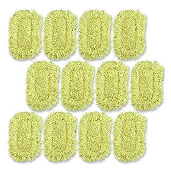 Rubbermaid Commercial 12 in. x 5 in. Trapper Looped-End Dust Mop Head - Yellow (12/Carton)