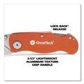 Knives | Great Neck 74201 3.5 in. Aluminum Handle Quick Change Lock Back Utility Knife - Orange image number 4
