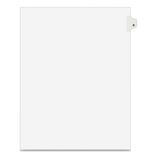Office Jansan | Avery 01402 11 in. x 8.5 in. 26-Tab B Avery Style Preprinted Legal Exhibit Side Tab Index Dividers - White (25/Pack) image number 0