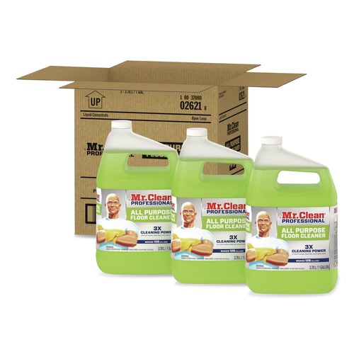 Cleaning & Janitorial Supplies | Mr. Clean 02621 1 Gallon Finished Floor Cleaner - Lemon Scent (3/Carton) image number 0