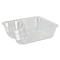 Food Trays, Containers, and Lids | Dart C56NT2 5 in. x 6 in. x 1.5 in. 2-Compartments ClearPac Small Nacho Plastic Tray - Clear (500/Carton) image number 0