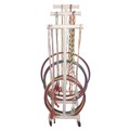 Utility Carts | Champion Sports RHRACK 19 in. x 28 in. x 69 in. Plastic Jump Rope and Hoop Cart - White image number 5