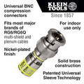 Electronics | Klein Tools VDV813-613 Universal Compression Male BNC-Connector for RG6/6Q Coaxial Cables (35-Pack) image number 1