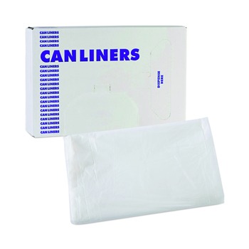 Boardwalk Z6640VNK 33 in. x 40 in. 33 gal. 16 mic High Density Industrial Can Liners Flat Pack - Natural (200/Carton)