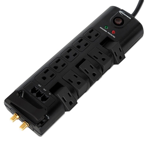  | Innovera IVR71657 10 AC Outlets 6 ft. Cord 2880 Joules Surge Protector - Black image number 0