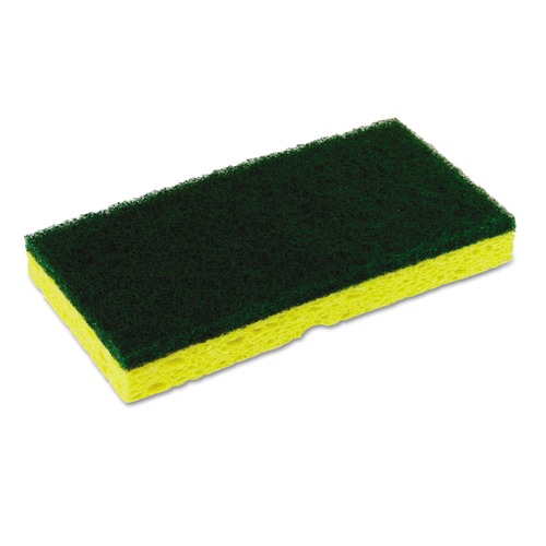 Bulk Savings Pricing 2 | Continental SS650/24 3.38 in. x 6.25 in. Medium-Duty Sponge N' Scrubber - Yellow/Green (20/Carton) image number 0