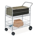 Utility Carts | Fellowes Mfg Co. 40912 21.5 in. x 37.5 in. x 39.25 in. Wire Mail Cart - Chrome image number 0