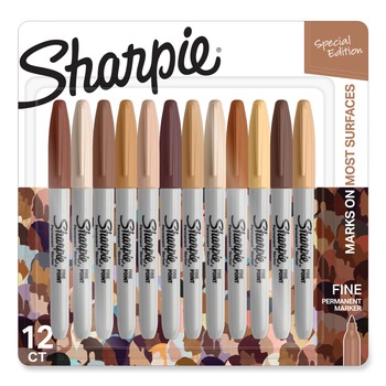 Sharpie Fine Bullet Tip Permanent Marker - Assorted Portrait Colors (12/Pack)