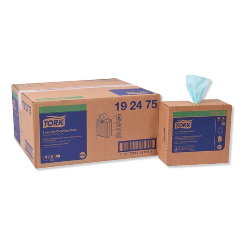 Cleaning Cloths | Tork 192475 1-Ply 9 in. x 16.5 in. Unscented Low-Lint Cleaning Cloth - Turquoise (800/Carton) image number 0