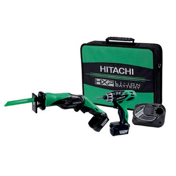 Hitachi KC10DBLPL HXP 10.8V Cordless Lithium-Ion 1/4 in. Micro Drill Driver and Reciprocating Saw Kit (1.5 Ah)