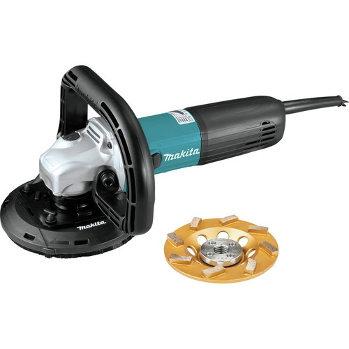 Concrete Surfacing Grinders | Makita PC5010CX1 5 in. SJS II Compact Concrete Planer with Dust Extraction Shroud and Diamond Cup Wheel image number 0