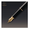 Pens | Parker 1931495 Sonnet Medium 1 mm Fountain Pen with Gift Box - Black Ink/Black/Gold Barrel image number 3