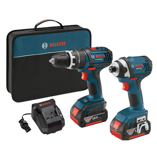 Combo Kits | Factory Reconditioned Bosch CLPK245-181-RT Compact Tough 18V Cordless Lithium-Ion Hammer Drill & Impact Driver Combo Kit with High Capacity Batteries image number 0