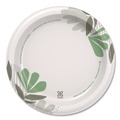 Just Launched | Dixie UX9WS 8.5 in. dia. Pathways Soak-Proof Shield Mediumweight Paper Plates - Green/Burgundy (125/Pack) image number 1