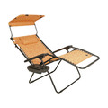 Outdoor Living | Bliss Hammock GFC-457XWAL 360 lbs. Capacity 33 in. Zero Gravity Chair with Adjustable Sun-Shade - 2XL, Almond image number 2