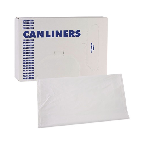 Bulk Savings Pricing 2 | Boardwalk H8046TWK 40 in. x 46 in. 45 gal. 0.9 mil Linear Low Density Industrial Can Liners - White (100/Carton) image number 0