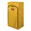 Cleaning Carts | Rubbermaid Commercial 1966719 17.25 in. x 30.5 in. 24 Gallon Zippered Vinyl Cleaning Cart Bag - Yellow image number 3
