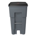 Trash & Waste Bins | Rubbermaid Commercial FG9W2100GRAY 65 Gallon Square Polyethylene Brute Rollout Heavy-Duty Waste Container - Gray image number 1