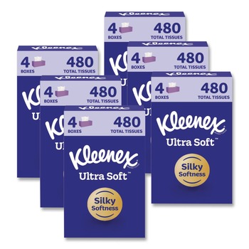 Kleenex Ultra Soft 3-Ply Facial Tissue - White (6/Carton)
